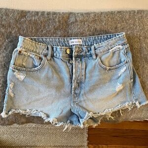 Zara Distressed Jean Shorts